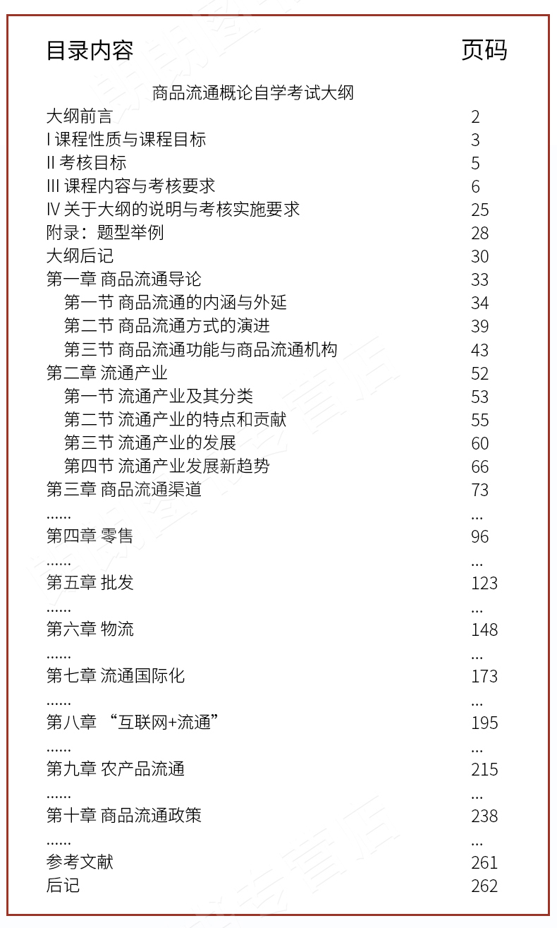 商品流通概論00185教材目錄